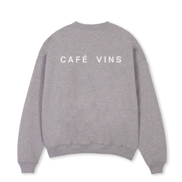 VINS GREY Grey Marl Oversized Crewneck Sweater.