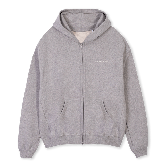 VINS GREY Z Grey Marl Oversized Zipped Hoodie.