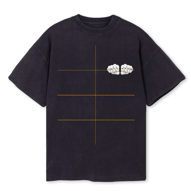 WHITEKNUCKLES Vintage Black Oversized Tee.
