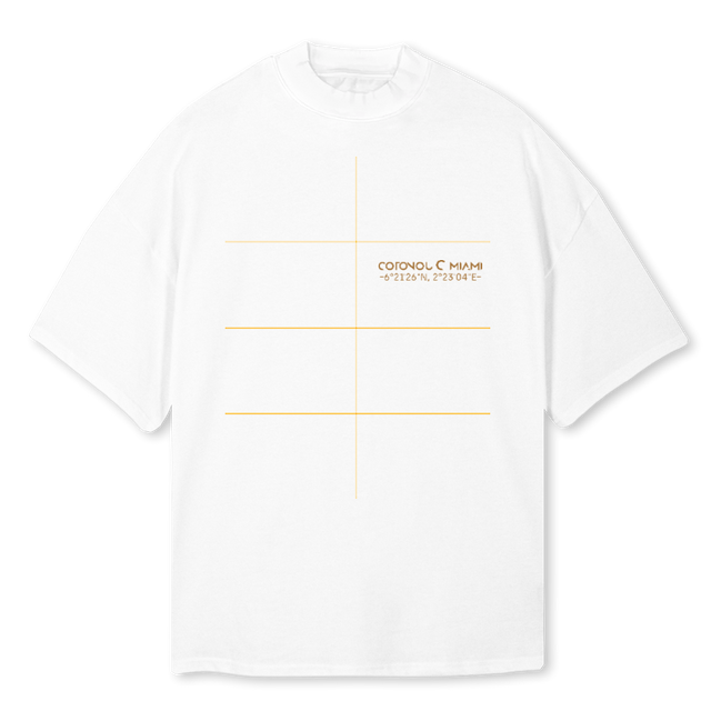 STUDIOCOOBROWN White Oversized Mock Neck Tee.