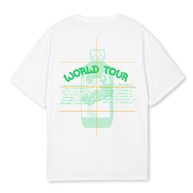 GREENWROLDSHIRT White Oversized Tee.