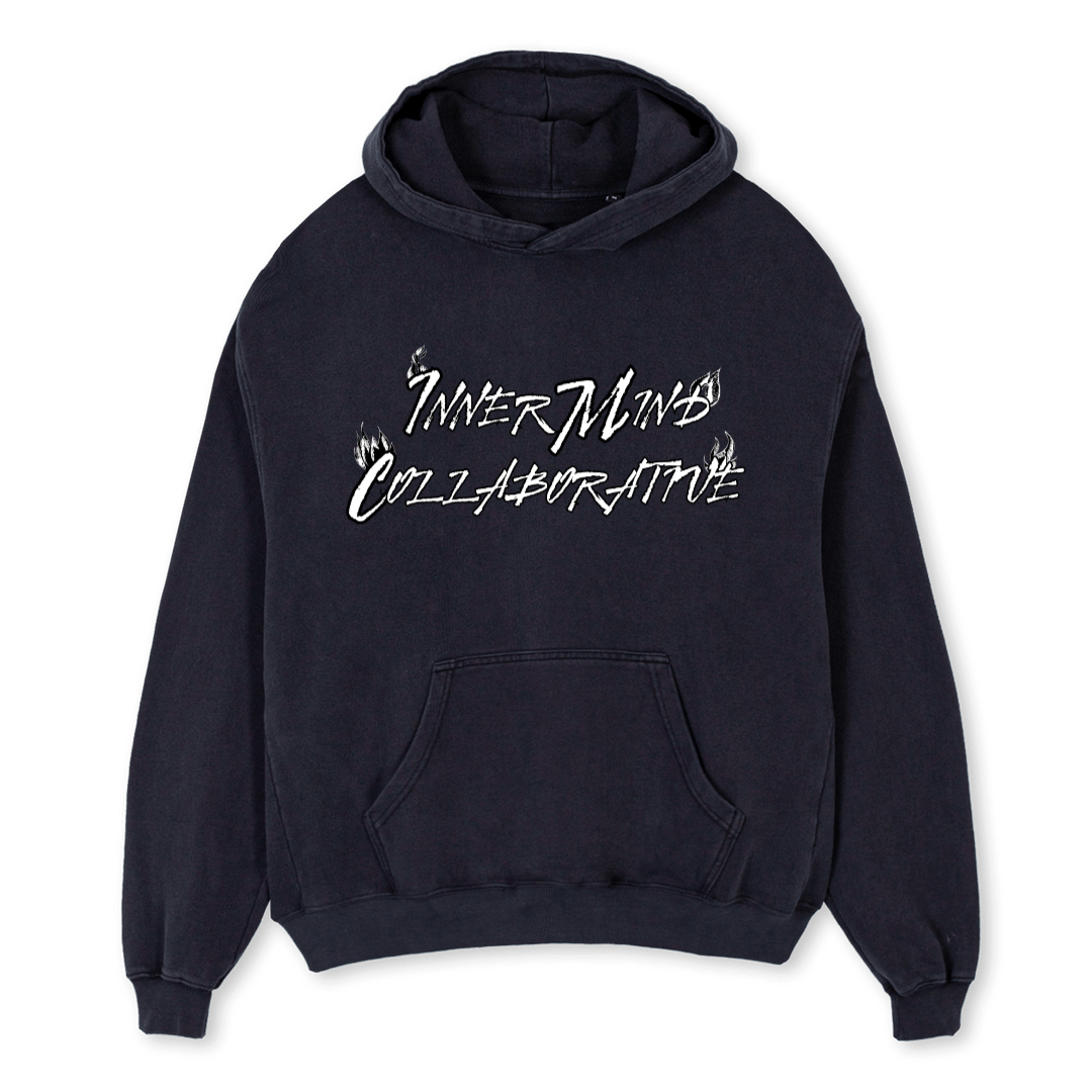 VISIONARY Vintage Black Oversized Hoodie. – WATC STUDIO