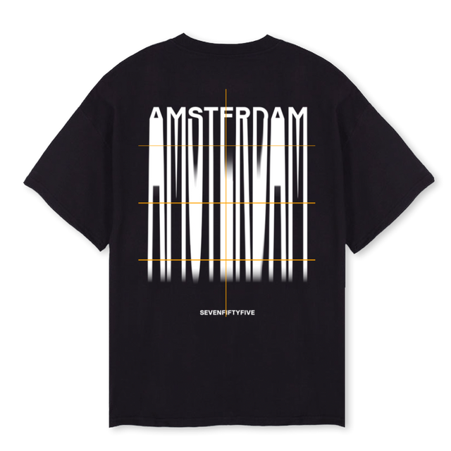 SHIRT BLURS Black Oversized Tee.