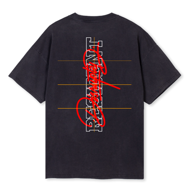 RESIDENT Vintage Black Oversized Tee.