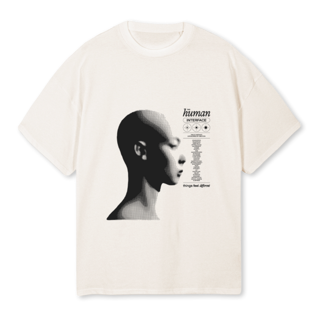 THEHUMANINTERFACE Vintage White Oversized Tee.