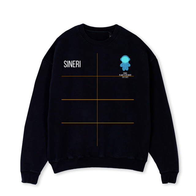 P EXPLR NPT SW SHIRT Black Oversized Crewneck Sweater.