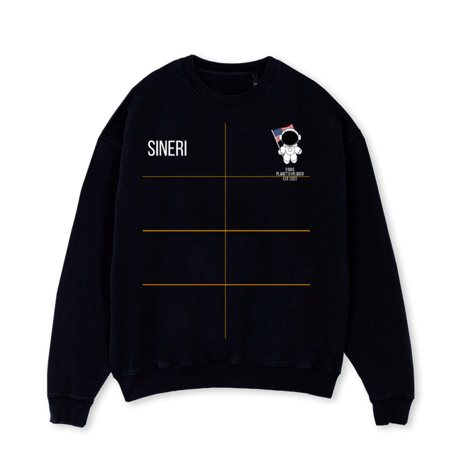 P EXPLR MN SWT SHIRT Black Oversized Crewneck Sweater.