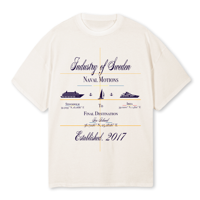 NAVAL MOTIONS T Vintage White Oversized Tee.