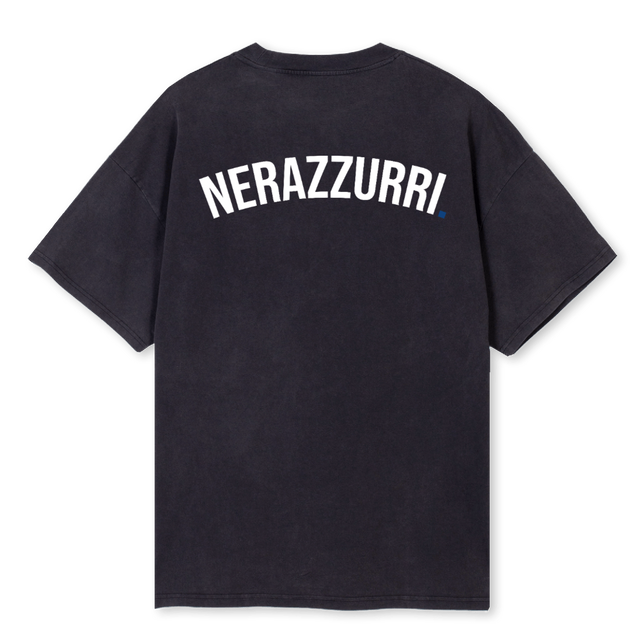 NERAZZURRIONE Vintage Black Oversized Tee.