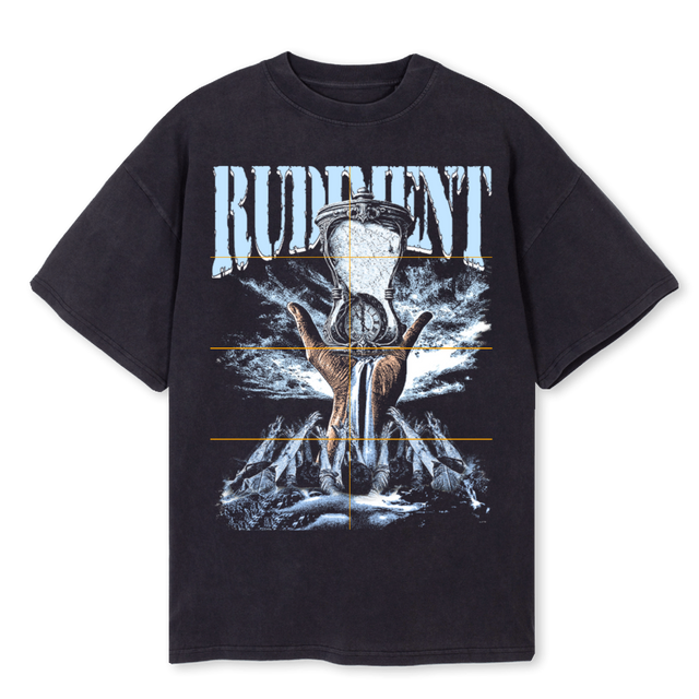 RUDIMENT TIMELESS Vintage Black Oversized Tee.