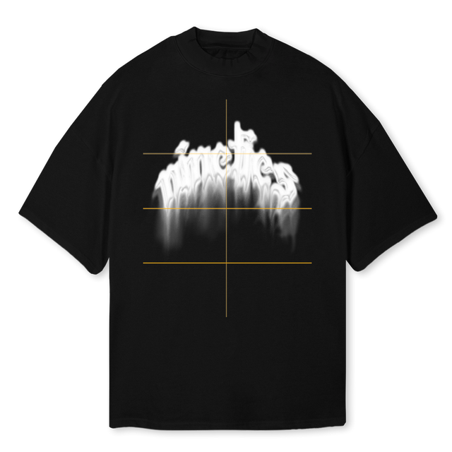 NINETIESONE Black Oversized Mock Neck Tee.