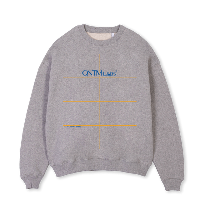 QNTM CREWN Grey Marl Oversized Crewneck Sweater.