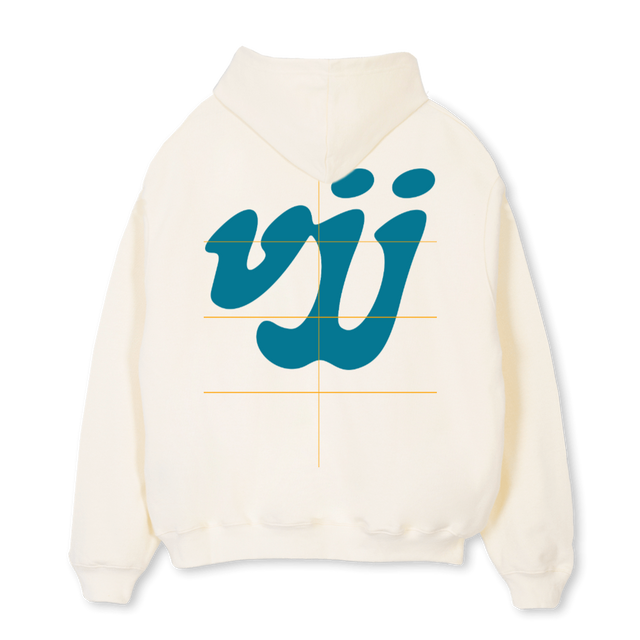 VJJA Cream Oversized Hoodie.