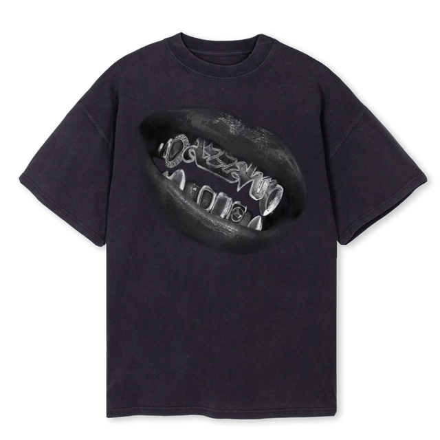 GRILLZ Vintage Black Oversized Tee.