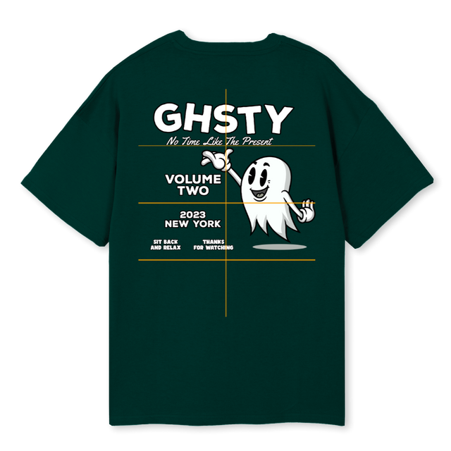 VTWO OPENING CREDITS Wild Green Oversized Tee.