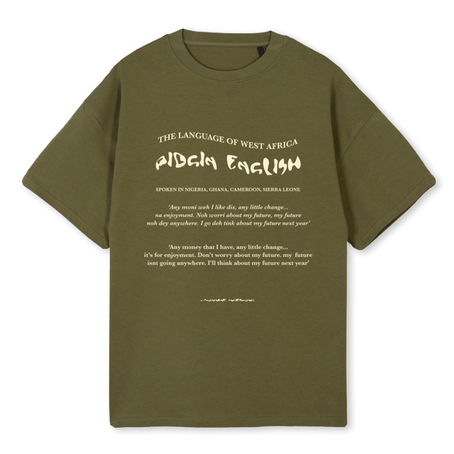 VINTAGE PIDGIN Kaki Oversized Tee.