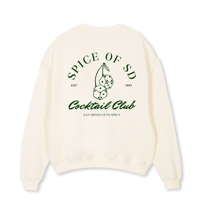 SWEATSHIRT SPICEOFSD Cream Oversized Crewneck Sweater.