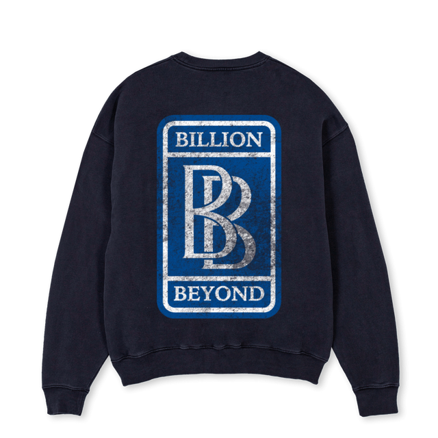 BB EMBLE CREWNECK Vintage Black Oversized Crewneck Sweater.