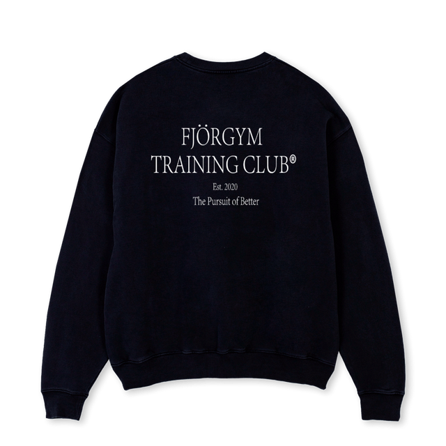 FJORGYM OS TC SW Black Oversized Crewneck Sweater.