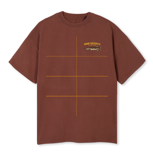 ONEDESIGNFISHBROWN Vintage Brown Oversized Tee.