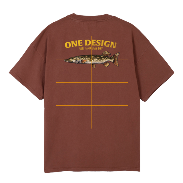 ONEDESIGNFISHBROWN Vintage Brown Oversized Tee.