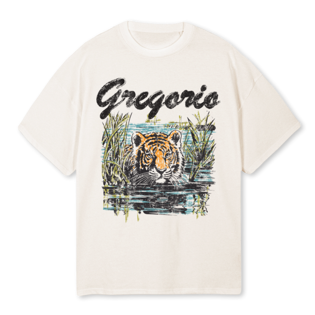 GTIGER Vintage White Oversized Tee.