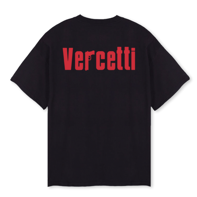 VRCT SOPRANOS RED Black Oversized Tee.
