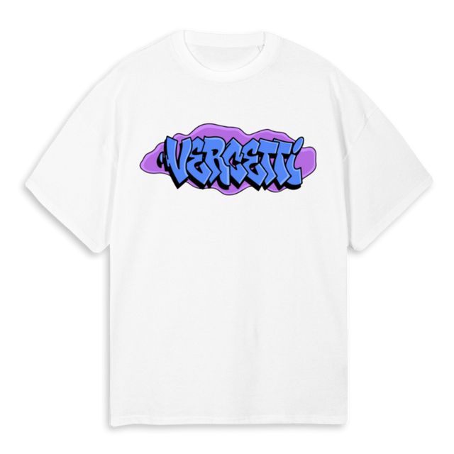 VWW GRAF BLU White Oversized Tee.