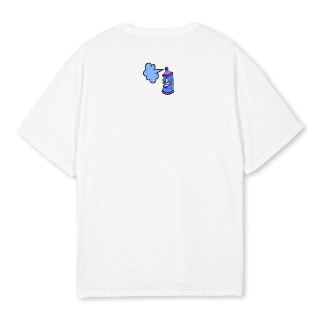 VWW GRAF BLU White Oversized Tee.