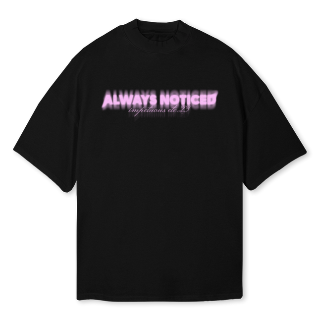 DISTRTD Black Oversized Mock Neck Tee.