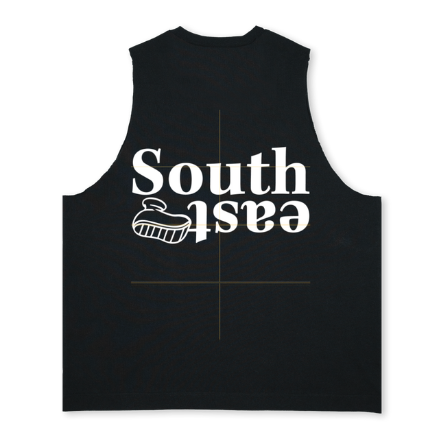 CUTOFFSOUTHEAST Deep Black Oversized Vest.
