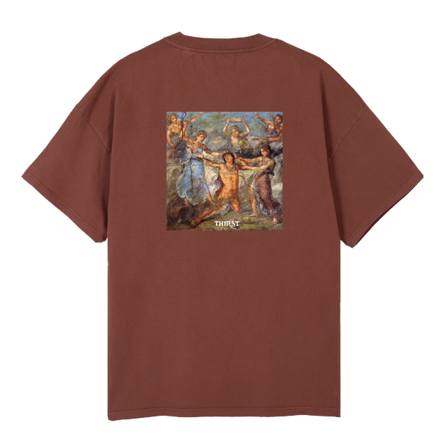POMPEII BROWN Vintage Brown Oversized Tee.