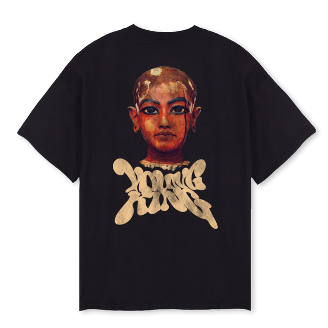 YOUNG KING Black Oversized Tee.