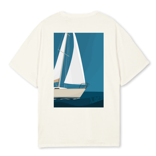 LOOZ SAILBOAT Cream Oversized Tee.