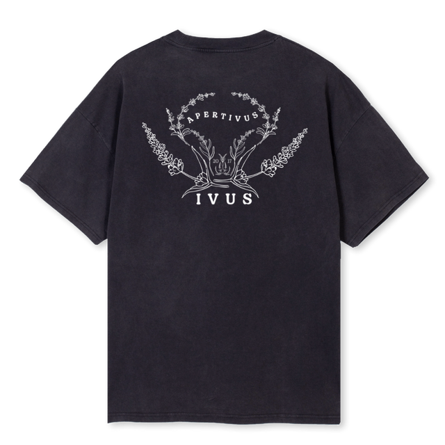 GREEN APERTIVUS Vintage Black Oversized Tee.