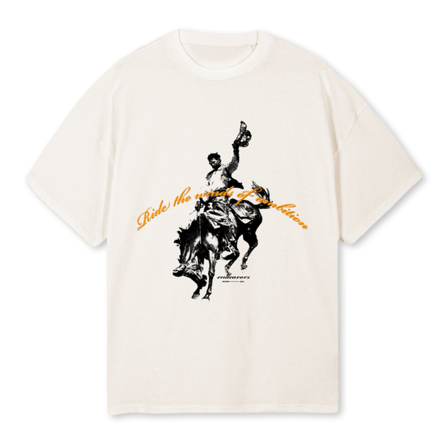 RODEOWHITETEST Vintage White Oversized Tee.
