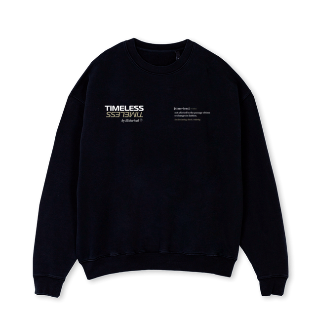 TIMELESSDARK Black Oversized Crewneck Sweater.
