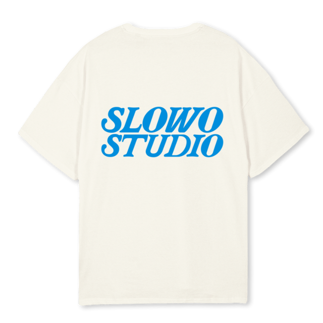 SLOWO STUDIO Cream Oversized Tee.