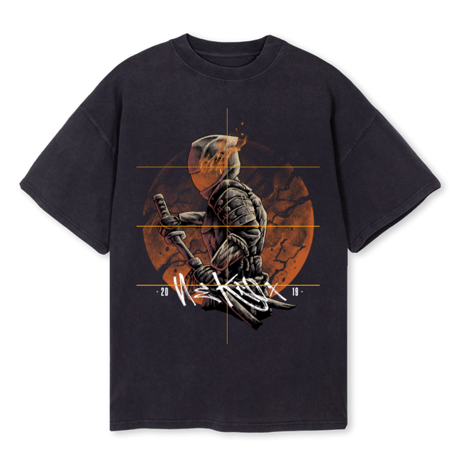 RONINRIDERNKX Vintage Black Oversized Tee.