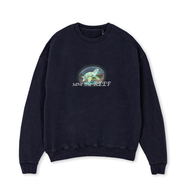 STR CN VB Vintage Black Oversized Crewneck Sweater.