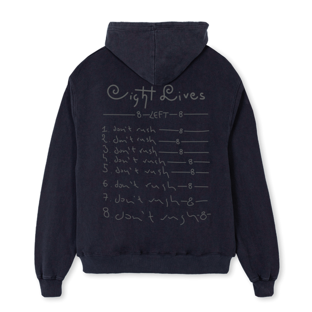 WISDOM Vintage Black Oversized Hoodie.