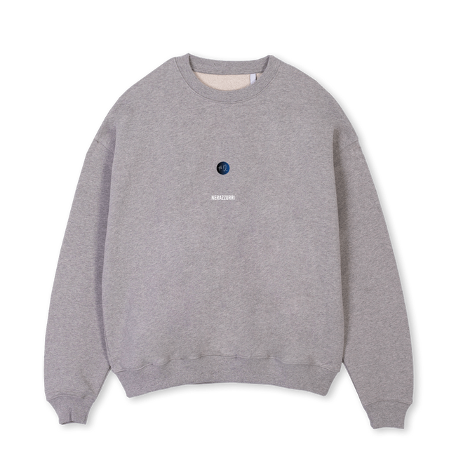 NERAZZURRITHREESWEAT Grey Marl Oversized Crewneck Sweater.