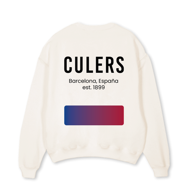 CULERSTWOSWEATER Vintage White Oversized Crewneck Sweater.