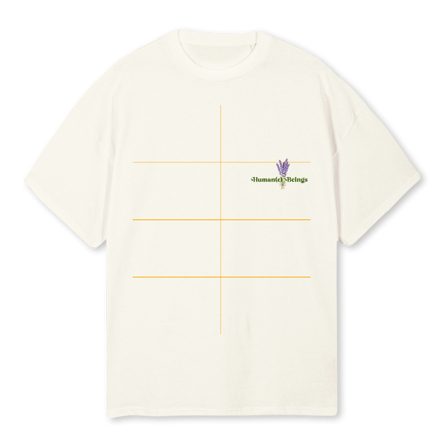 HUMANE BEINGS TWIST Cream Oversized Tee.