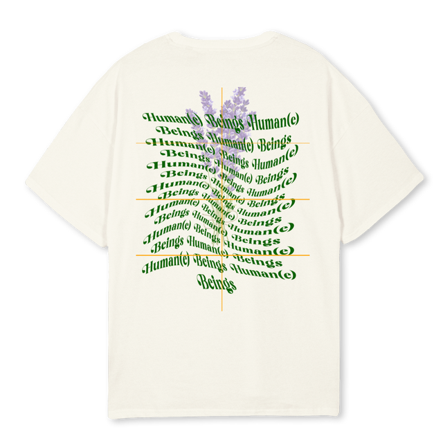 HUMANE BEINGS TWIST Cream Oversized Tee.
