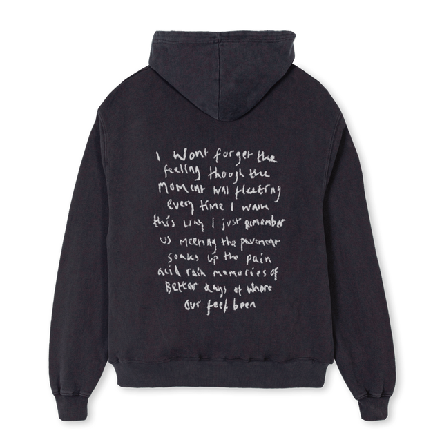 FLEETING Vintage Black Oversized Zipped Hoodie.