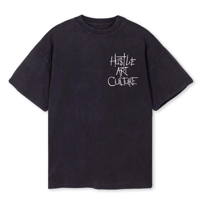 SCRIBLE Vintage Black Oversized Tee.
