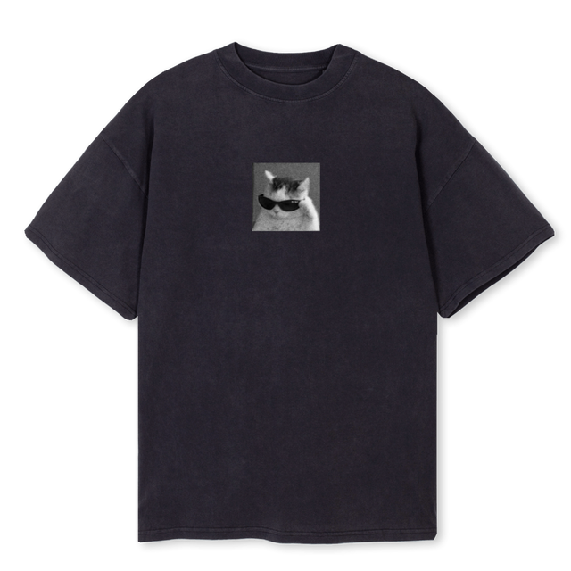 PRADACAT Vintage Black Oversized Tee.