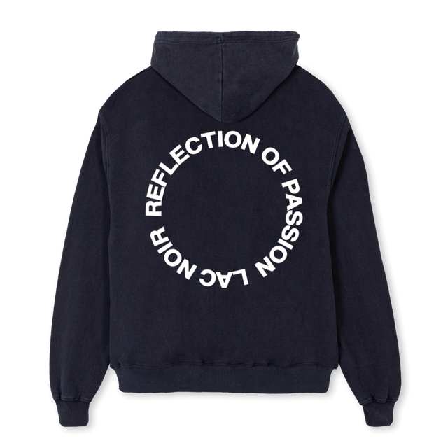 FRONTLOGOBACKLACNOIR Vintage Black Oversized Hoodie.