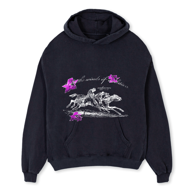 RIDERSSTARSVI Vintage Black Oversized Hoodie.